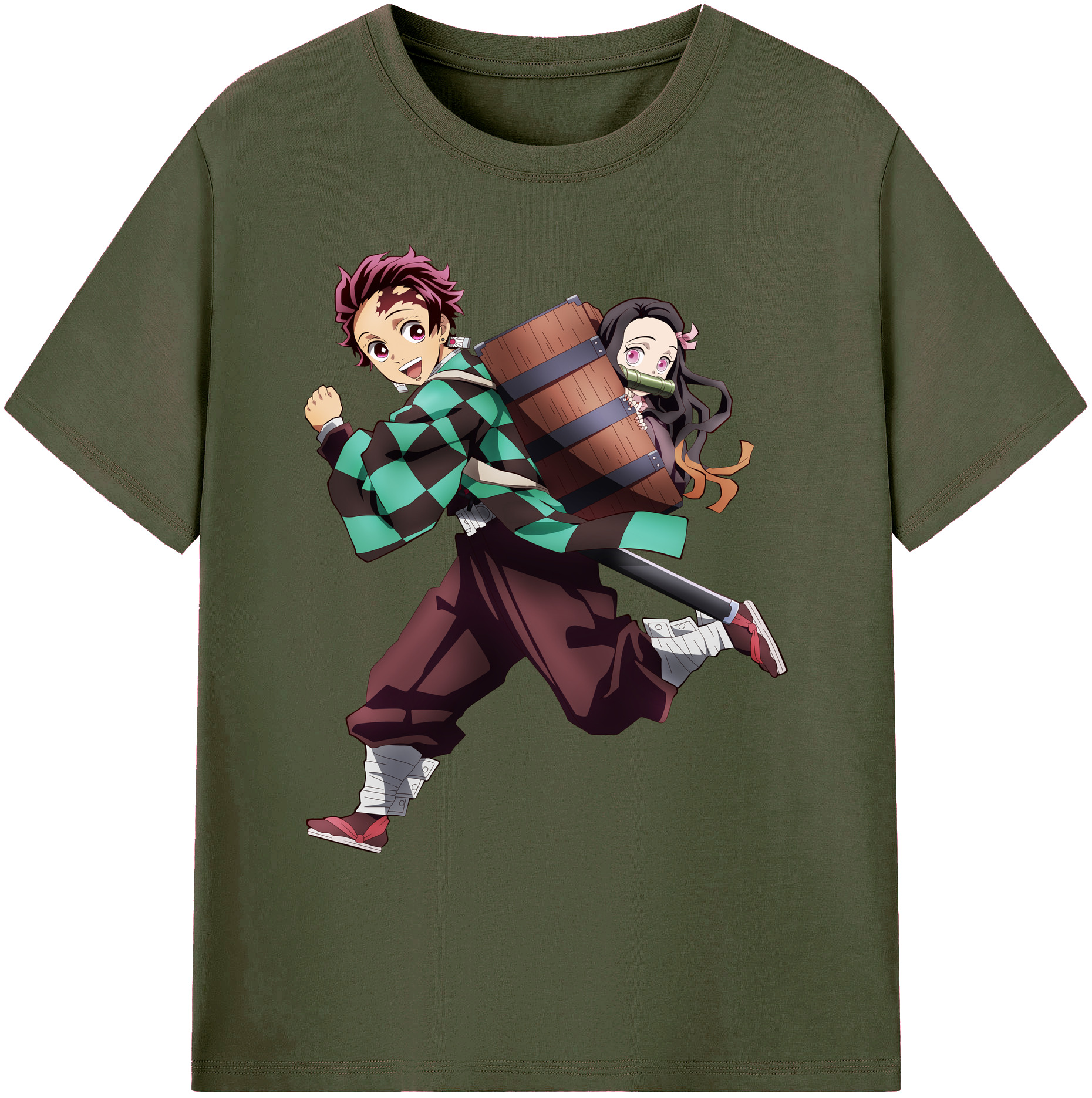 （画像用） 鬼滅の刃 竈門 炭治郎／かまど たんじろう Kamado Tanjirou 綿100％ メンズ半袖Tシャツ｜肌触りやわらか＆通気性